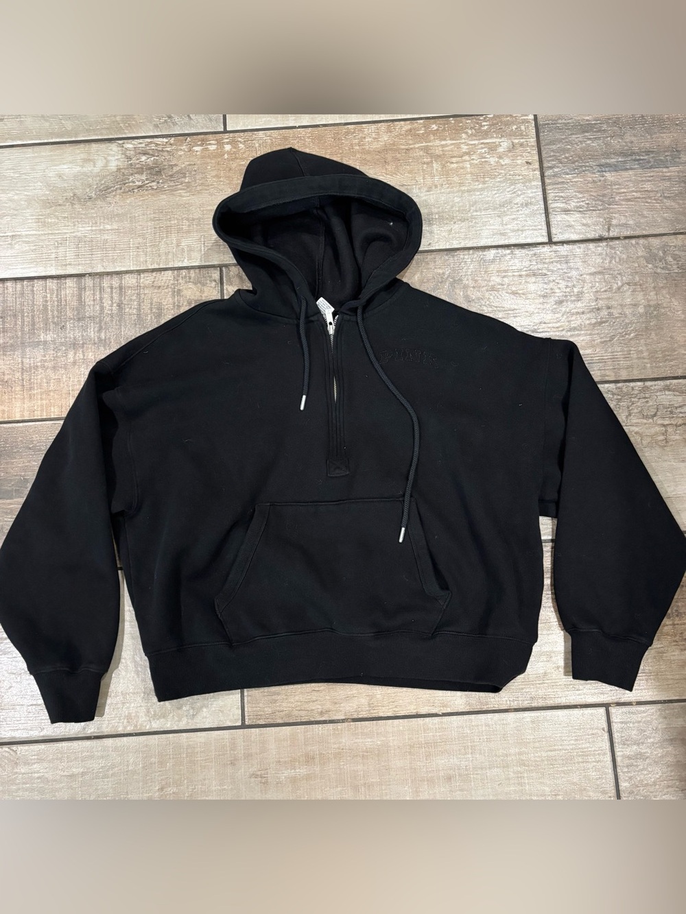 Black Victoria's Secret PINK hoodie with embroidered logo Size S